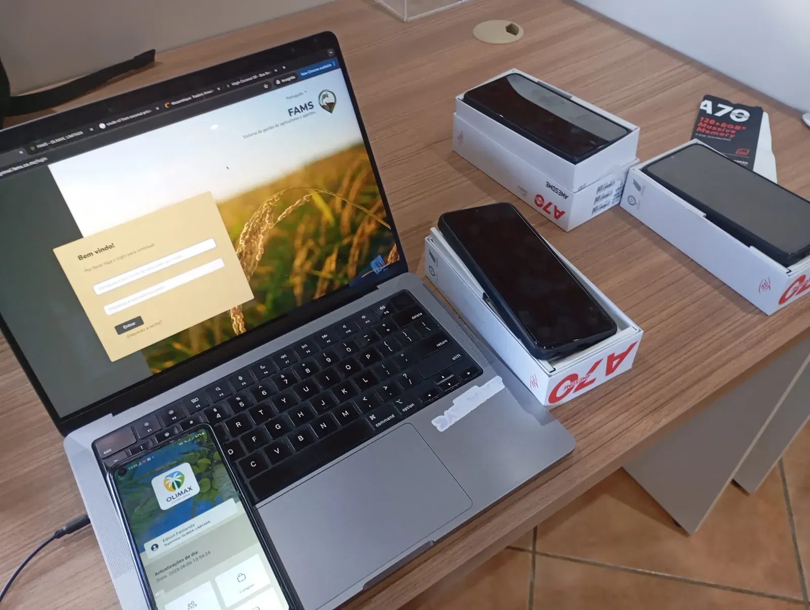 Preparação dos dispositivos